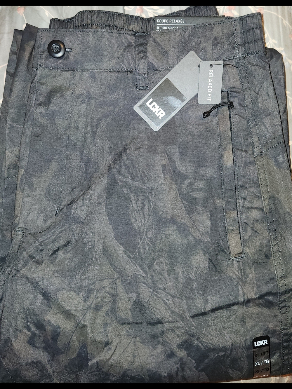 LCKR Relaxed Fit Men's Pants X-Large - Black Camo